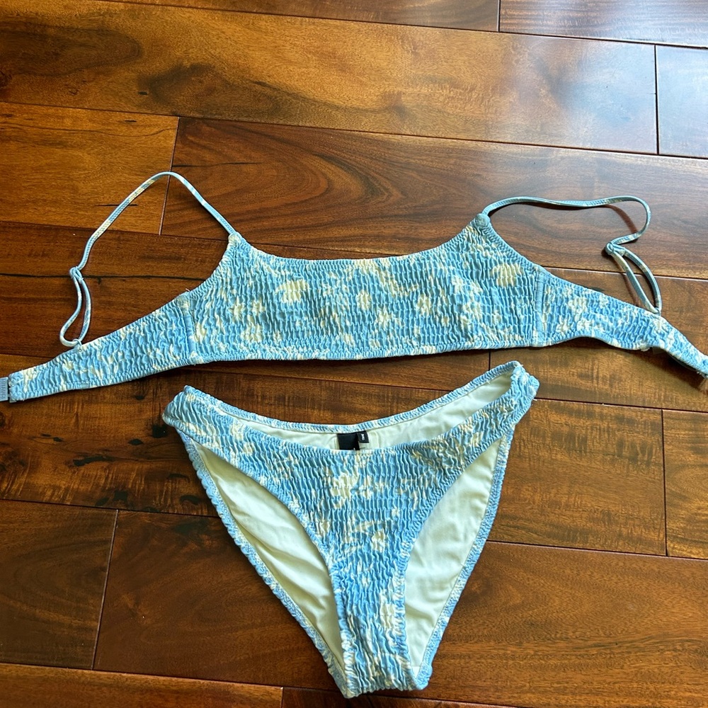 Triangl blue floral bikini set